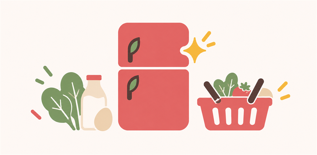 冷蔵庫の食品管理と買い物をつなぐ、たべごろのイメージ